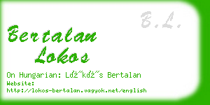 bertalan lokos business card